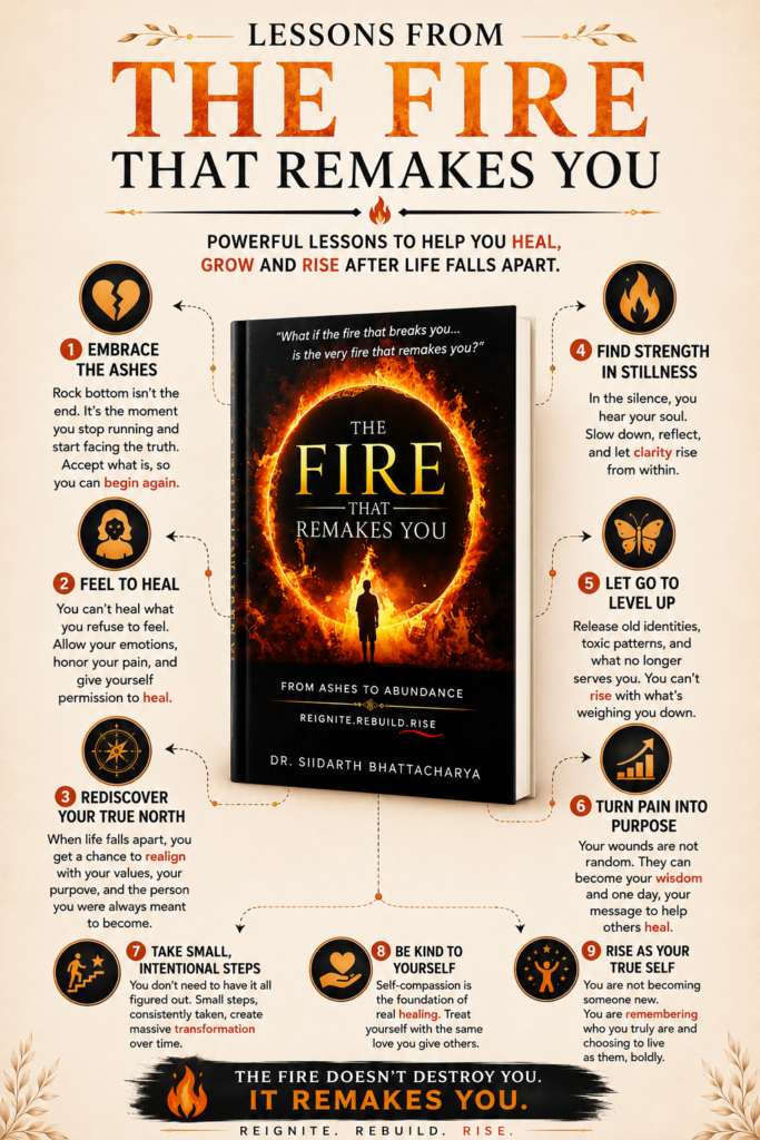 Key Lessons from The Fire That Remakes You by Dr. Siidarth Bhattacharya, book review, book feature